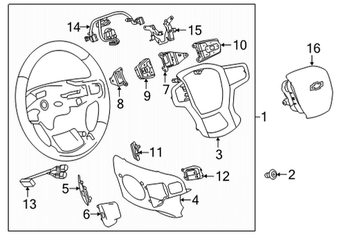 2024 GMC Sierra 2500 HD Steering Wheel, Jet Black Diagram for 85594281