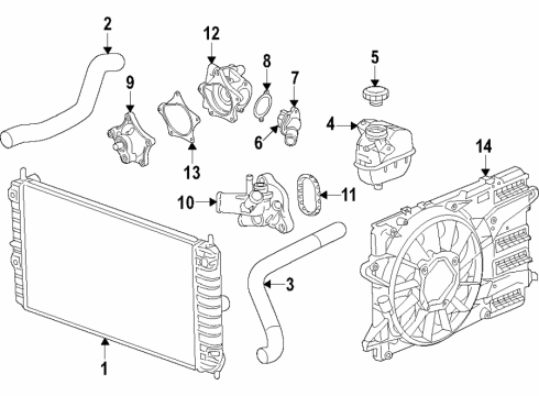 2022 Chevy Trax Fan Assembly Diagram for 42441974