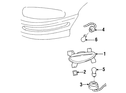 1997 Buick Riviera Park & Side Marker Lamps Diagram