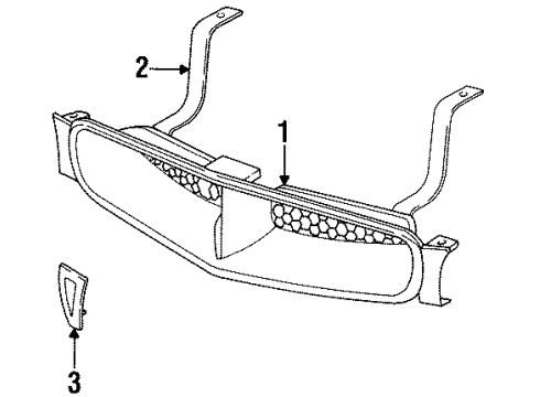 1996 Pontiac Bonneville Grille & Components Diagram