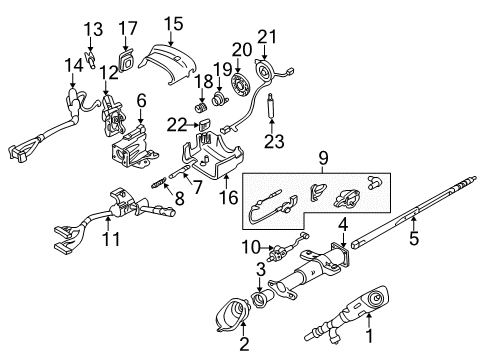 1998 Chevy Astro Column Assembly Diagram for 26061183