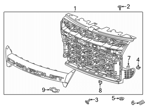 2021 Chevy Colorado Emblem, Front Diagram for 84518864