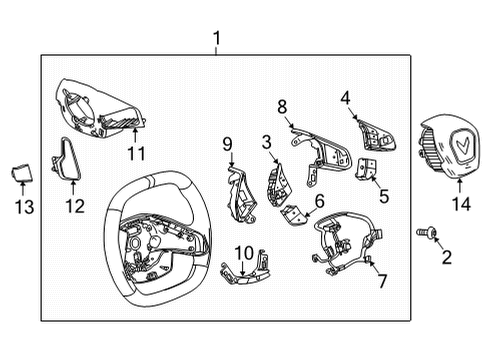 2020 Chevy Corvette Steering Wheel, Black Diagram for 84914774