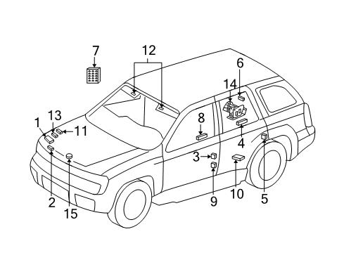 2009 GMC Envoy Information Labels Diagram