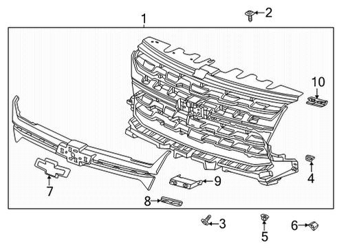 2021 Chevy Colorado Grille & Components Diagram 3 - Thumbnail