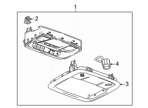 2016 Chevy Malibu Overhead Console, Ash Gray Diagram for 84907426