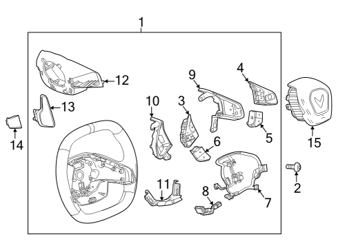 2023 Chevy Corvette Steering Wheel, Black Diagram for 85521361