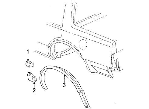 1986 Buick Electra Quarter Panel Glass, Exterior Trim, Trim Diagram 2 - Thumbnail