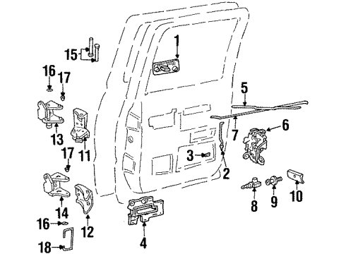 1993 GMC K2500 Back Door Diagram