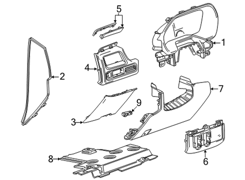 2021 GMC Yukon XL Cluster & Switches, Instrument Panel Diagram 7 - Thumbnail