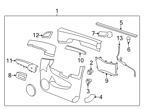 2012 Chevy Captiva Sport Interior Trim - Front Door Diagram