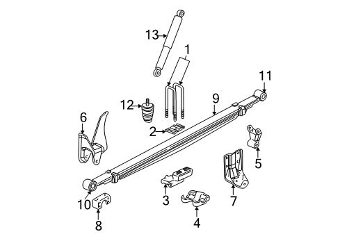 2007 Chevy Silverado 1500 Shackle, Rear Diagram for 22820716