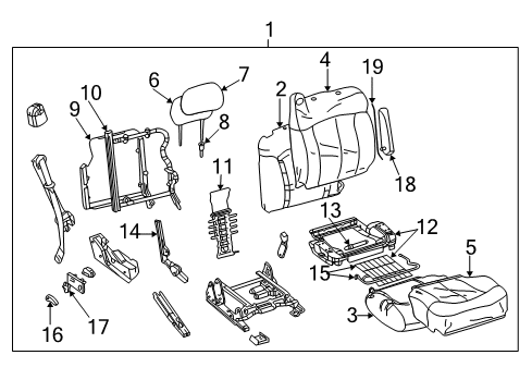 2002 GMC Yukon Front Seat Components Diagram 5 - Thumbnail