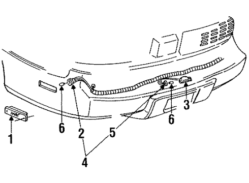1998 Pontiac Firebird Side Marker Lamps, License Lamps Diagram