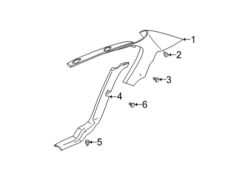 2005 Chevy Classic Interior Trim - Quarter Panels Diagram