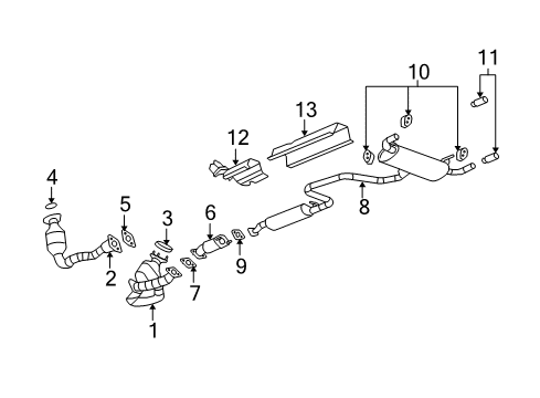 2007 Saturn Aura Muffler & Pipe Diagram for 25844218