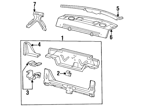 1995 Cadillac DeVille Panel Below Lid, Rear Diagram for 3636923
