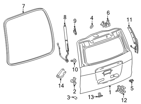 2022 Chevy Suburban Lift Gate Diagram for 85592483