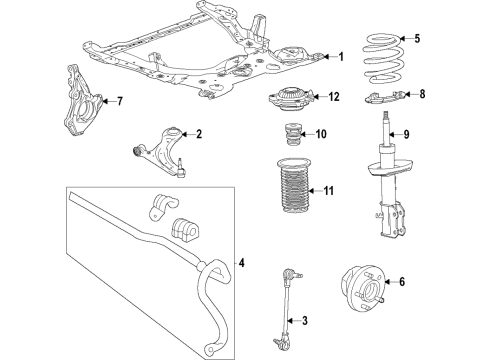 2022 Chevy Trailblazer Strut, Driver Side Diagram for 42755595