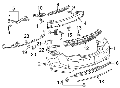 2016 Buick LaCrosse Rear Bumper Diagram 2 - Thumbnail