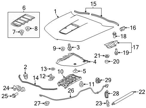 2014 Chevy Camaro Hinge Cap Diagram for 10390945
