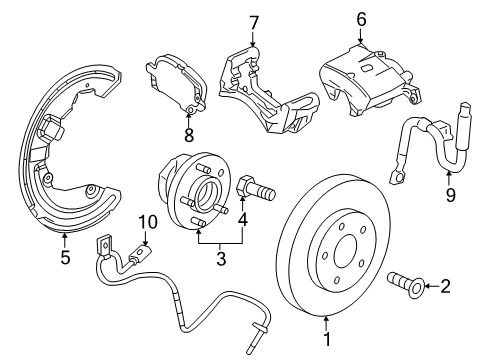 2020 Chevy Camaro Caliper, Red, Driver Side Diagram for 84229190