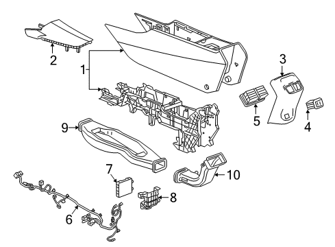 2020 Buick Regal TourX Center Console Diagram for 39034352