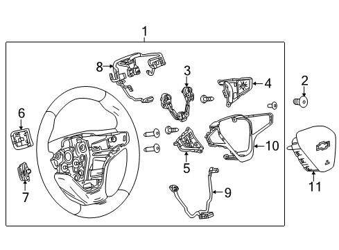 2023 Chevy Malibu Steering Wheel, Jet Black Diagram for 85516451