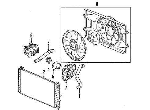 2008 Pontiac G5 Fan Shroud Diagram for 15849644