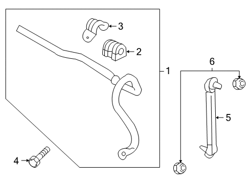 2015 Chevy Cruze Stabilizer Bar & Components - Front Diagram