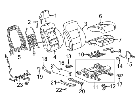 2020 Chevy Traverse Passenger Seat Components Diagram 2 - Thumbnail