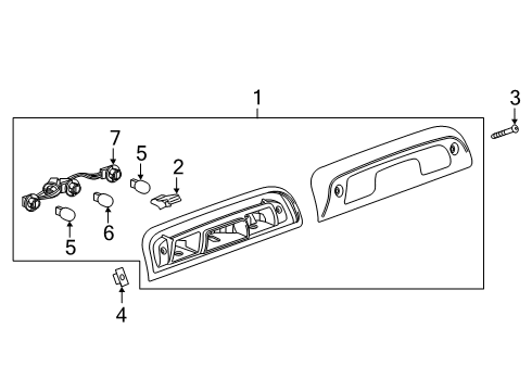 2021 GMC Sierra 1500 High Mount Lamps Diagram