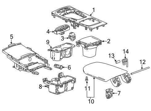 2018 Buick Regal TourX Parking Brake Switch, Silver Trim Diagram for 22818055