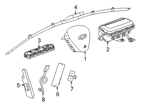 2023 Chevy Malibu Impact Sensor Diagram for 13544409