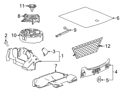 2011 Buick LaCrosse Spare Tire Retainer Diagram for 13305591