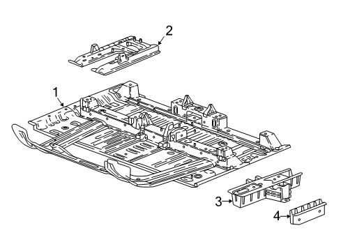 2018 Buick Enclave Pillars, Rocker & Floor - Floor & Rails Diagram