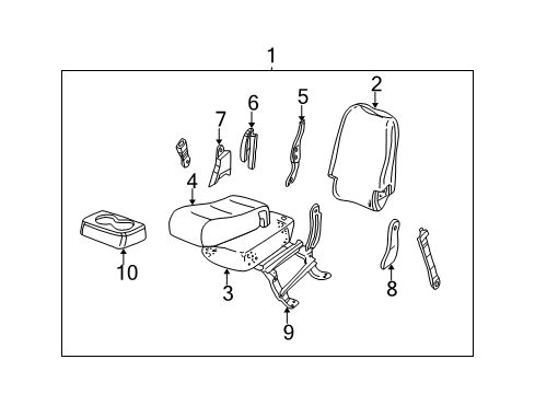 2000 GMC Sierra 2500 Front Seat Components Diagram 2 - Thumbnail