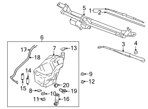 2009 GMC Envoy Wiper & Washer Components Diagram