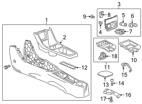2017 Chevy Spark Center Console Diagram for 42439171