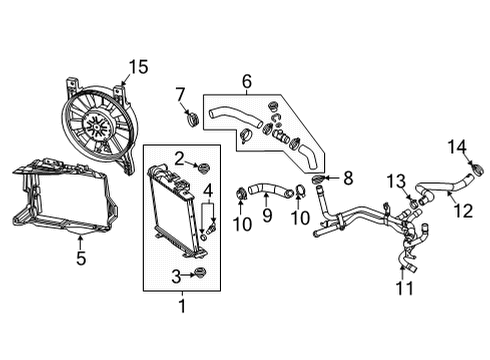 2021 Chevy Corvette Radiator, Passenger Side Diagram for 85559348