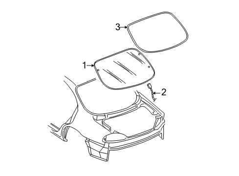 2002 Buick Century Back Glass, Reveal Moldings Diagram