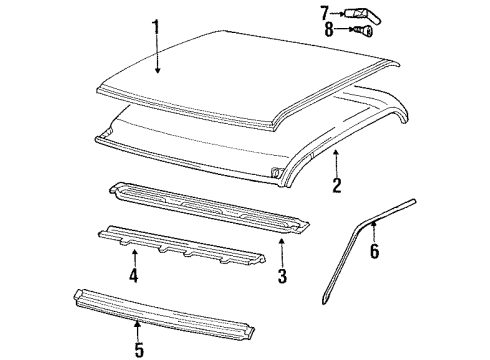 1994 GMC C3500 Roof & Components Diagram 2 - Thumbnail