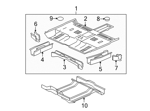 2007 Saturn Vue Pillars, Rocker & Floor - Floor & Rails Diagram 2 - Thumbnail