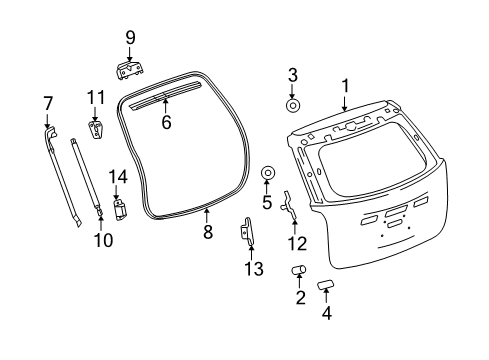 2015 Chevy Equinox Gate & Hardware Diagram