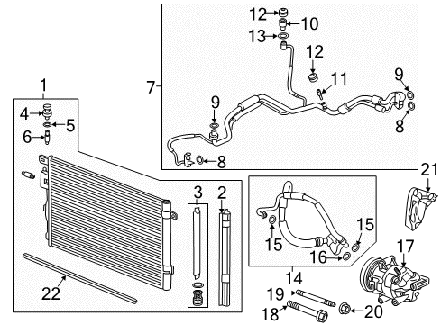2018 Chevy Equinox A/C Condenser, Compressor & Lines Diagram