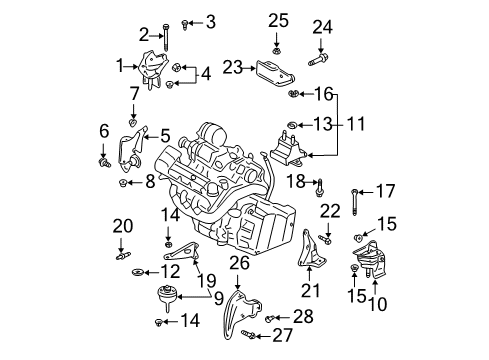 2000 Buick LeSabre Engine & Trans Mounting Diagram