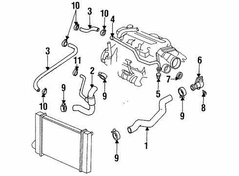 1995 Buick Skylark Radiator Hoses Diagram 2 - Thumbnail