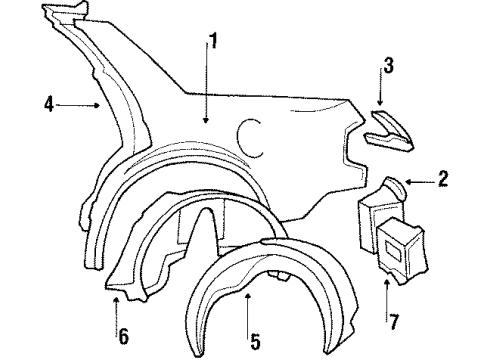 1990 Pontiac Bonneville Fuel Door Hinge Diagram for 20638323
