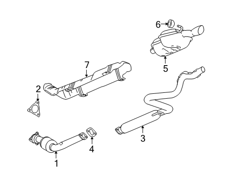 2007 Pontiac G5 Exhaust Components Diagram