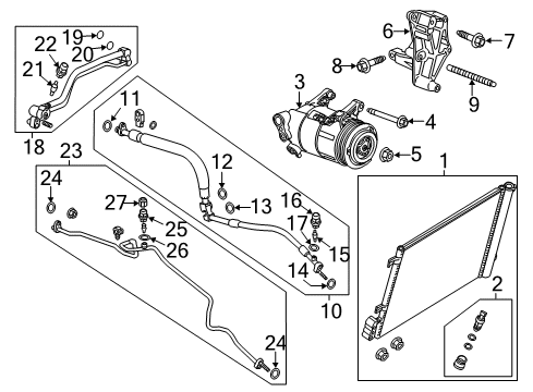 2017 Chevy Corvette A/C Condenser, Compressor & Lines Diagram